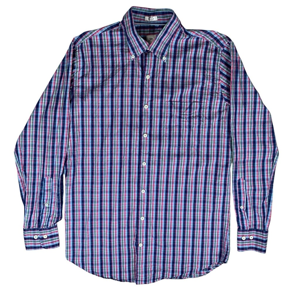 Peter Millar Shirt Seaside Finish Long Sleeve Button Up Men's Medium Multicolor